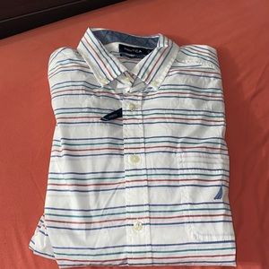 Nautica Horizontal Stripe Stretch Shirt
